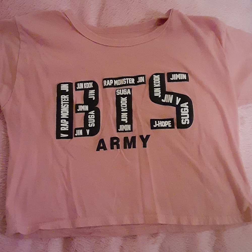 Pink Bts Crop Top